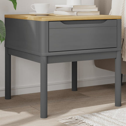Lamp Table Gray 21.7"x21.7"x21.3" Solid Wood Pine