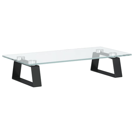 Monitor Stand Black 15.7"x7.9"x3.1" Tempered Glass and Metal