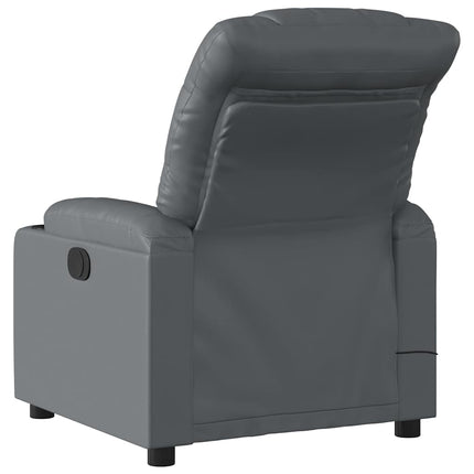 Electric Massage Recliner Chair Gray Faux Leather