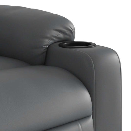 Electric Massage Recliner Chair Gray Faux Leather