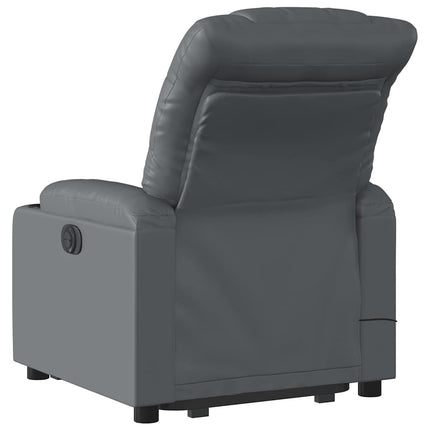 Electric Stand up Massage Recliner Chair Gray Faux Leather