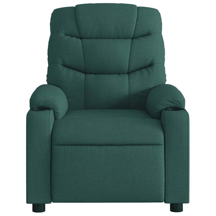Electric Massage Recliner Chair Dark Green Fabric