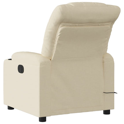Electric Massage Recliner Chair Cream Fabric