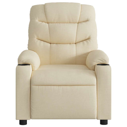 Electric Massage Recliner Chair Cream Fabric