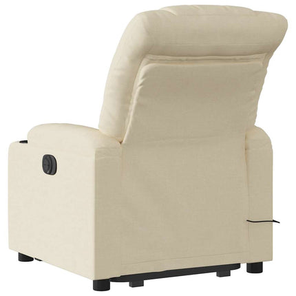 Electric Stand up Massage Recliner Chair Cream Fabric