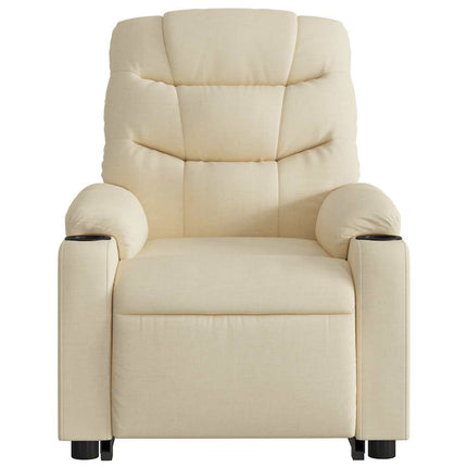 Electric Stand up Massage Recliner Chair Cream Fabric