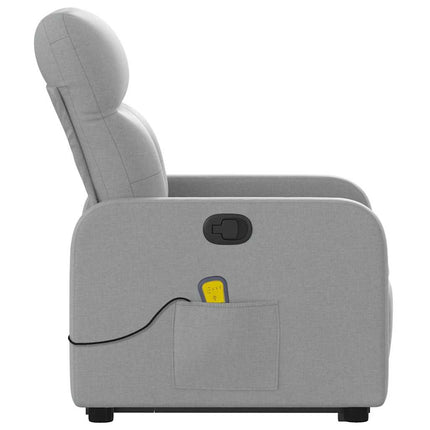 Stand up Massage Recliner Chair Light Gray Fabric