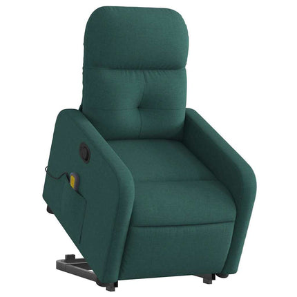 Stand up Massage Recliner Chair Dark Green Fabric