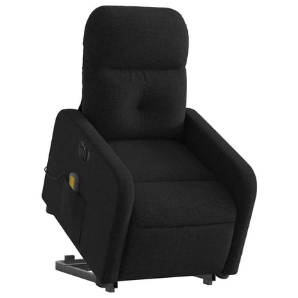 Electric Stand up Massage Recliner Chair Black Fabric