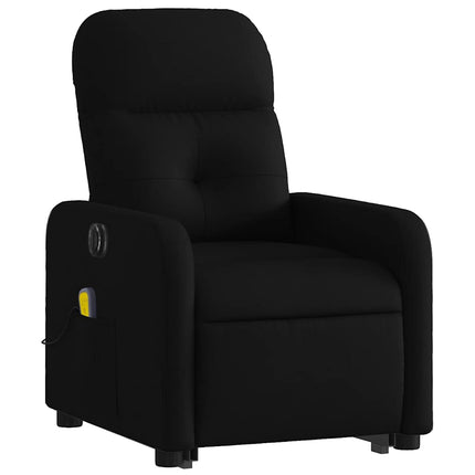 Electric Stand up Massage Recliner Chair Black Fabric