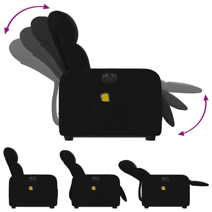 Electric Stand up Massage Recliner Chair Black Fabric