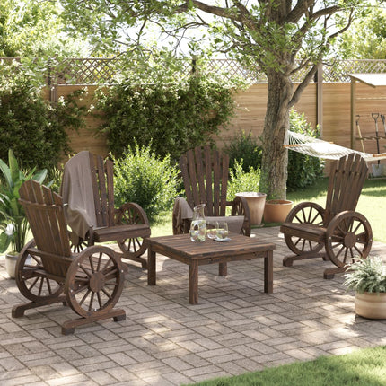 Patio Adirondack Chairs 4 pcs Solid Wood Fir