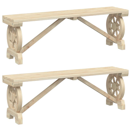 Patio Benches 2 pcs Solid Wood Fir