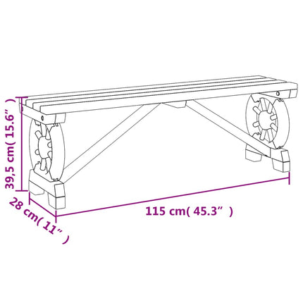 Patio Benches 2 pcs Solid Wood Fir