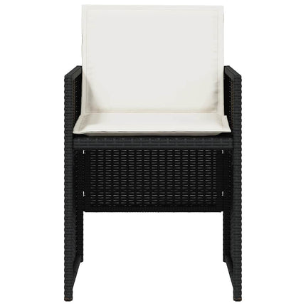 Garden Chair Set of 4 Black PE rattan Standard Foldable