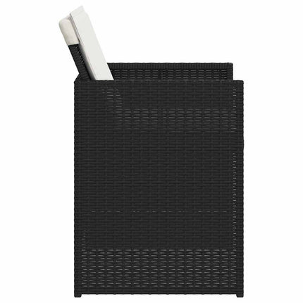 Garden Chair Set of 4 Black PE rattan Standard Foldable
