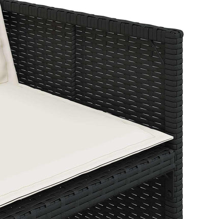Garden Chair Set of 4 Black PE rattan Standard Foldable