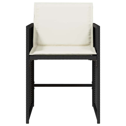 Garden Chair Set of 4 Black chair with cream white cushions