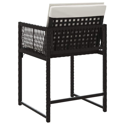 Garden Chair Set of 4 Black, Cream PE rattan