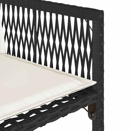 Garden Chair Set of 4 Black, Cream PE rattan