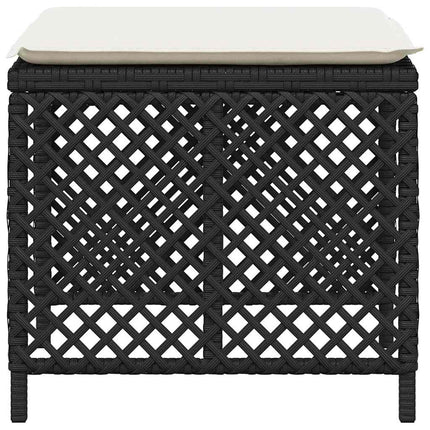 Garden Stool Set of 4 Black