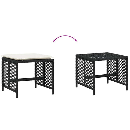 Garden Stool Set of 4 Black