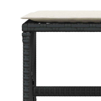 Garden Stool Set of 4 Black and Cream