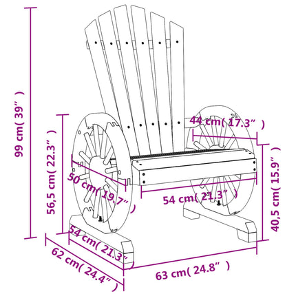 Patio Adirondack Chair Solid Wood Fir