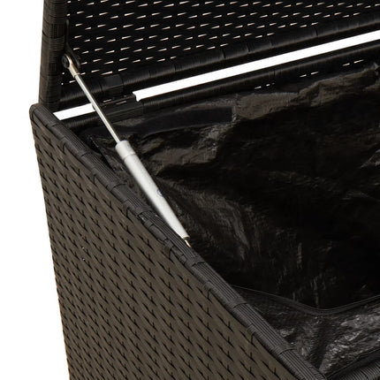 Garden Storage Box Black 74.8 Gal Poly Rattan