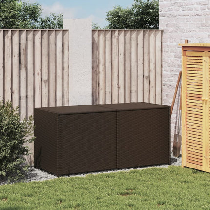 Garden Storage Box Brown 74.8 Gal Poly Rattan