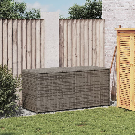 Garden Storage Box Gray 74.8 Gal Poly Rattan