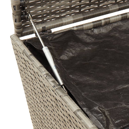Garden Storage Box with Wheels Gray 74.8 Gal Poly Rattan