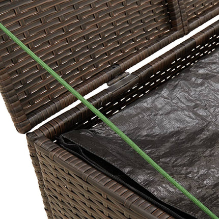 Garden Storage Box Brown 76.9 Gal Poly Rattan