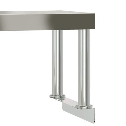 Kitchen Work Table with Overshelf 43.3"x21.7"x47.2" Stainless Steel