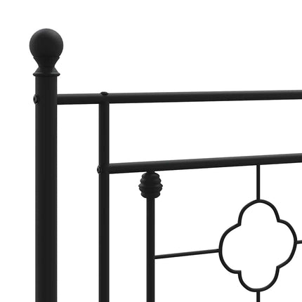 Metal Bed Frame without Mattress with Footboard Black 39.4"x78.7