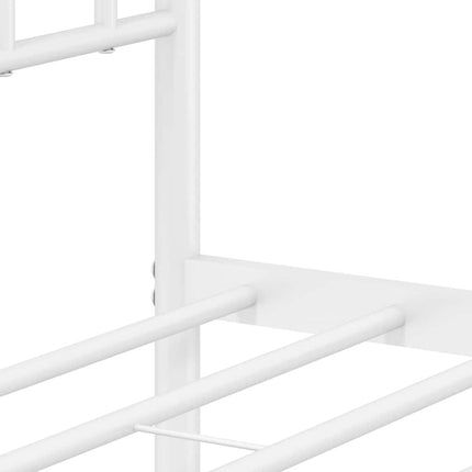 Metal Bed Frame without Mattress with Headboard White 59.1"x78.7
