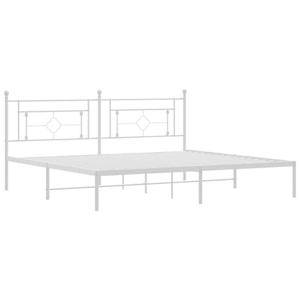 Metal Bed Frame without Mattress with Headboard White 76"x79.9
