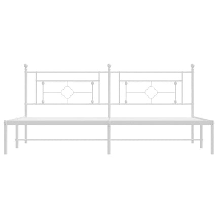 Metal Bed Frame without Mattress with Headboard White 76"x79.9