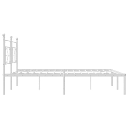 Metal Bed Frame without Mattress with Headboard White 76"x79.9