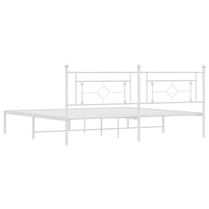 Metal Bed Frame without Mattress with Headboard White 76"x79.9