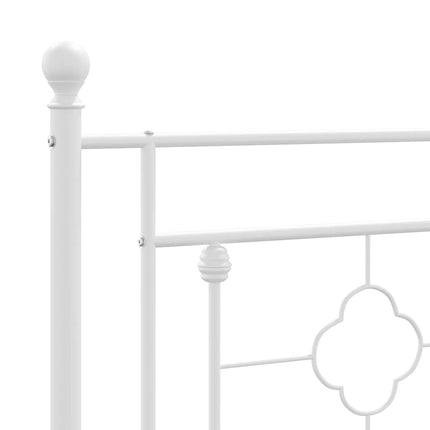 Metal Bed Frame without Mattress with Headboard White 76"x79.9