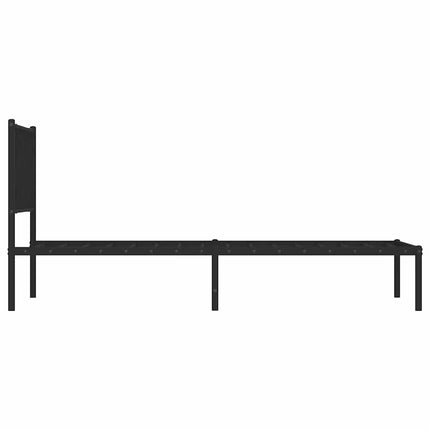 Metal Bed Frame without Mattress with Headboard Black 39.4"x78.7