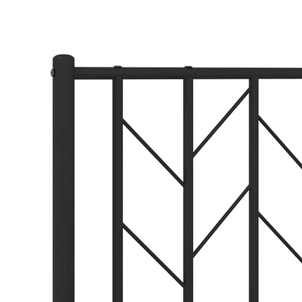Metal Bed Frame without Mattress with Headboard Black 39.4"x78.7