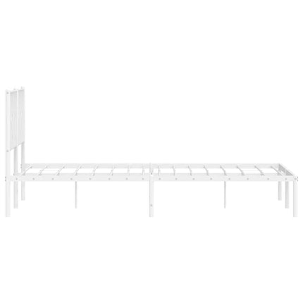 Metal Bed Frame without Mattress with Headboard White 59.1"x78.7