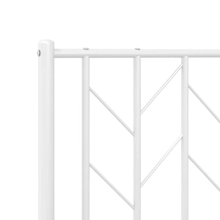 Metal Bed Frame without Mattress with Footboard White 39.4"x78.7