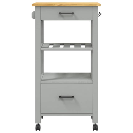 Kitchen Trolley MONZA 18.9"x15.7"x34.8" Solid Wood Pine