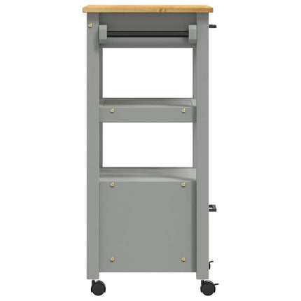 Kitchen Trolley MONZA 18.9"x15.7"x34.8" Solid Wood Pine