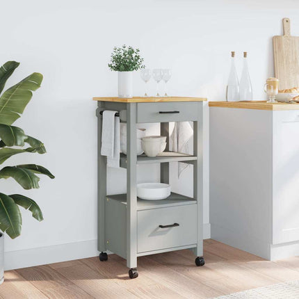 Kitchen Trolley MONZA 18.9"x15.7"x34.8" Solid Wood Pine