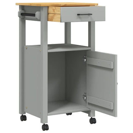 Kitchen Trolley MONZA 18.9"x15.7"x34.8" Solid Wood Pine