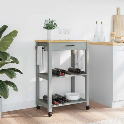 Kitchen Trolley MONZA 23.6"x15.7"x34.8" Solid Wood Pine